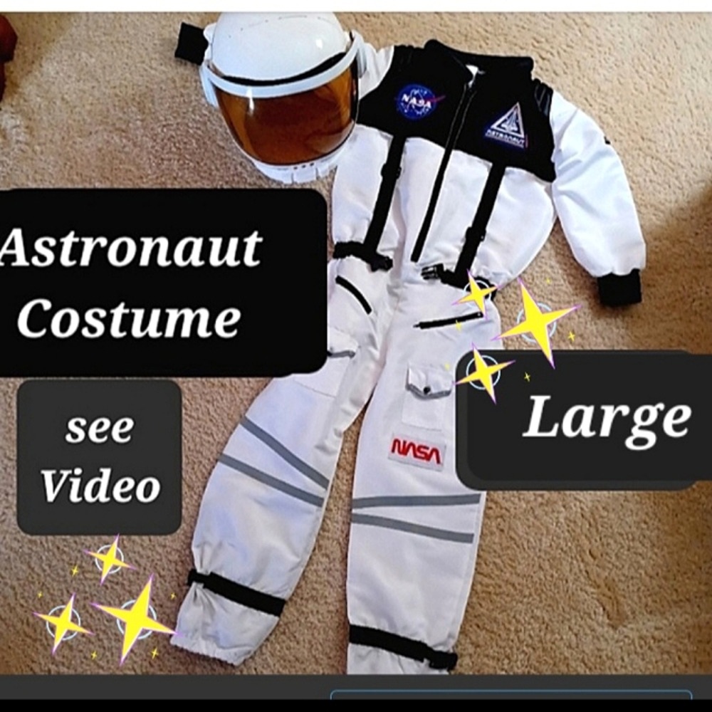 SO COOL!- 📣🚀NASA Astronaut Halloween Costume Suit White* L*read description